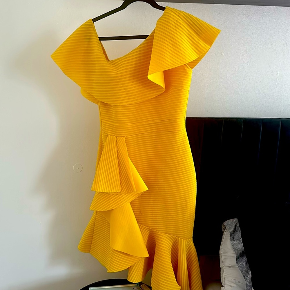 Beautiful Spring Yellow Ruffle Dress by Va Va Voom